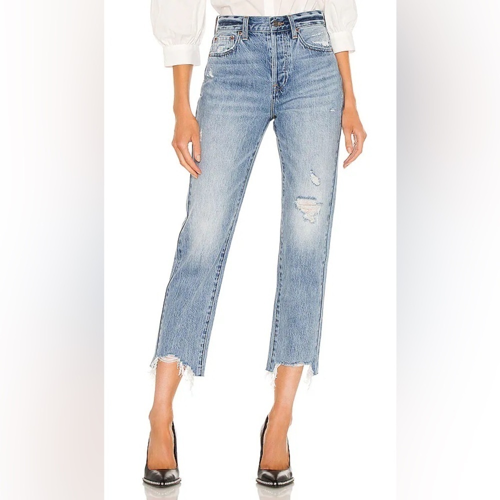 Pistola Charlie High Rise Straight Distressed Jeans size 29